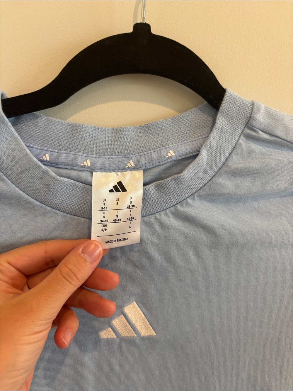 adidas women’s Light Blue Short Sleeve Logo Tee - Picture 2 of 3